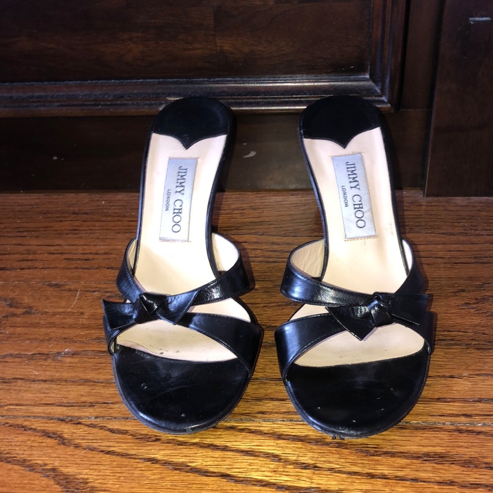 Beautiful, gently used, black, Jimmy Choo Heels